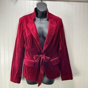 White House Black Market Red Velvet Blazer
